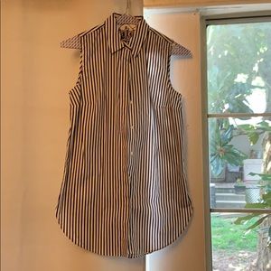 J. Crew blue/white striped sleeveless button down